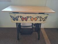 Singer Side Table with Butterfly Front