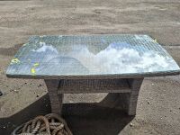 Outdoor Wicker Table with Glass Top