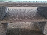 Outdoor Wicker Table with Glass Top - 2