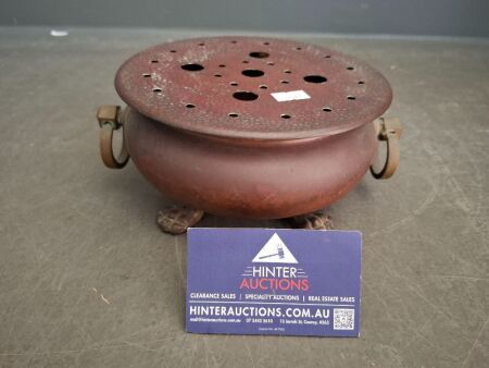 Vintage Incense Burner - Copper with Brass Fittings - 4 Claw Feet