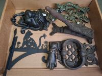 Lot of Cast Iron Pieces (4 Alloy) and Coat Hook Rack - 2