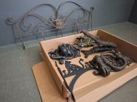 Lot of Cast Iron Pieces (4 Alloy) and Coat Hook Rack - 3