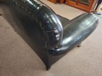 3 Seater Black Leather Lounge - 2