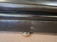 3 Seater Black Leather Lounge - 4
