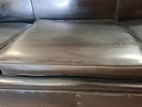 3 Seater Black Leather Lounge - 5