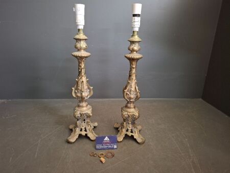 2 x Brass Lamps