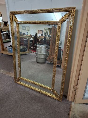 Antique Style Wall Mirror with Timber and Plaster Gold Gilt Fancy Frame - From the Brisbane Treasury Casino