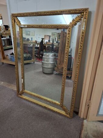 Antique Style Wall Mirror with Timber and Plaster Gold Gilt Fancy Frame - From the Brisbane Treasury Casino