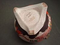 Asian Hand Painted Biscuit Jar and Incense Burner - 5