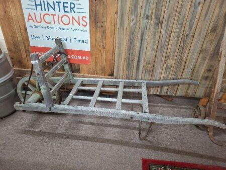Vintage Wooden Grain Sack Wheelbarrow Collectable