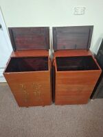 Pair of Antique Asian Red Lacquered Storage Box - 2