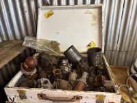 Wooden box of mostly carberettas