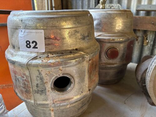 2x stainless steel RHEEM kegs