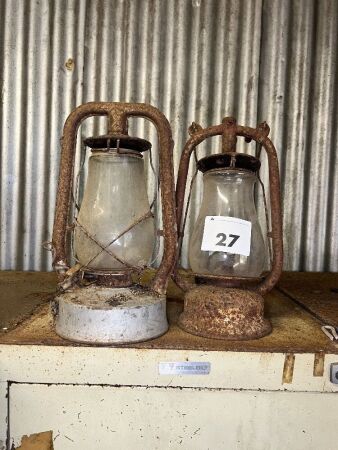 Vintage hurricane lamps