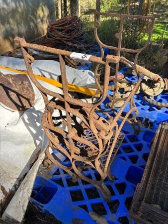 Vintage cast iron sewing treadle base
