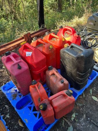 Pallet of fuel cans