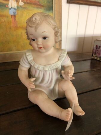 Vintage Porcelain Piano Doll