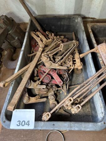Box of vintage wire strainers
