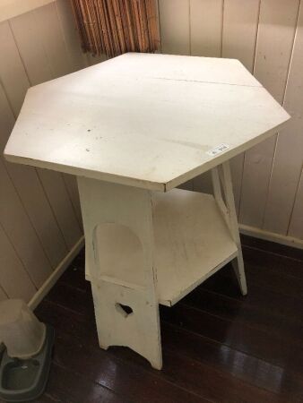 Shabby Painted Art Deco Side Table