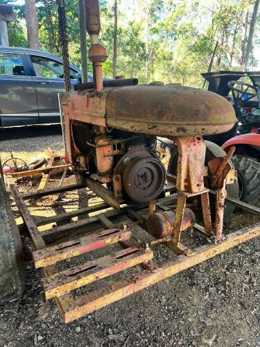 Tractor engine mounted on trailer