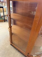 Bow front display cabinet with etched swan - 3