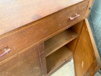 Silky oak drop down writing desk with contents - 3