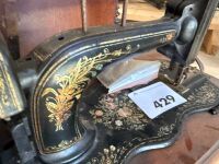 Unmarked sewing machine with case - 3