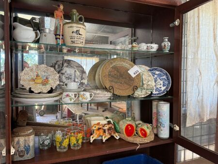 3 shelves of assorted items