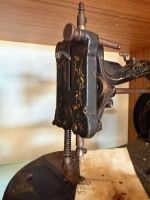 Unmarked sewing machine on marble base - 2