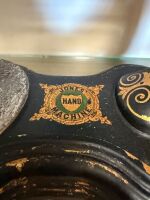 JONES hand cranked sewing machine on paw foot cast iron base - 2