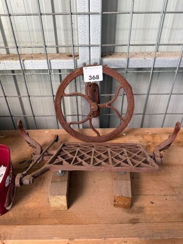 Cast iron Sewing machine wheel and treadle