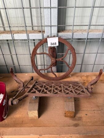 Cast iron Sewing machine wheel and treadle
