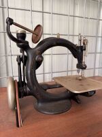 Willcox and Gibbs sewing machine on cast iron treadle base - 2