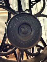Willcox and Gibbs sewing machine on cast iron treadle base - 4