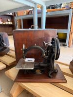 Willcox and Gibbs sewing machine with case