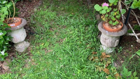 Pair of Medium Vintage Concrete Grecian Urns