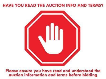 PLEASE ENSURE YOU HAVE READ THE AUCTION INFO AND TERMS BEFORE BIDDING