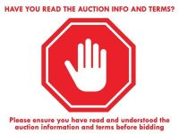 PLEASE ENSURE YOU HAVE READ THE AUCTION INFO AND TERMS BEFORE BIDDING