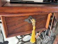 Unbranded Sewing Machine with Key on Cast Iron Footed Base - 5