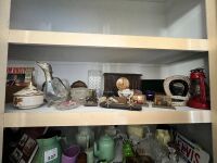 Half Shelf Lot of Sessions Mantle Clock and Assorted Goods - 2