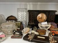 Half Shelf Lot of Sessions Mantle Clock and Assorted Goods - 3