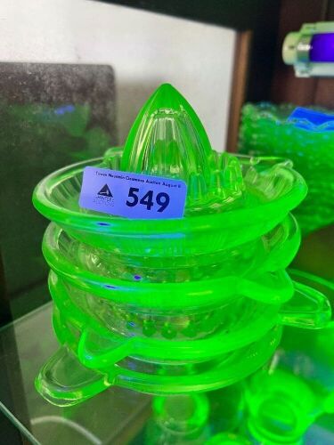 4 x Uranium Glass Juicers