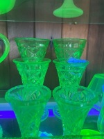 6 x Assorted Uranium Glass Vases