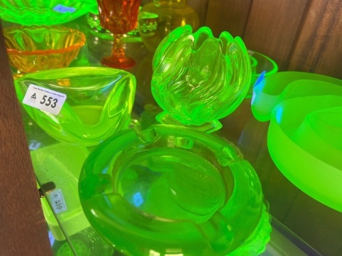3 x Heavy Uranium Glass