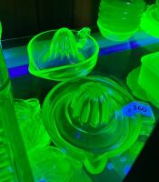 2 x Uranium Glass Juicers