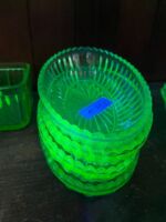 4 x Long Uranium Glass Bowls