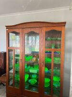Silky Oak 3-Door Showcase Cabinet - 2