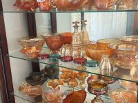 Shelf lot of Carnival Glass