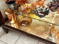 Shelf lot of Carnival Glass