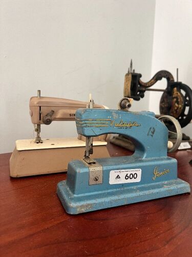 2 x Miniature Sewing Machines - One Volcen, One Singer